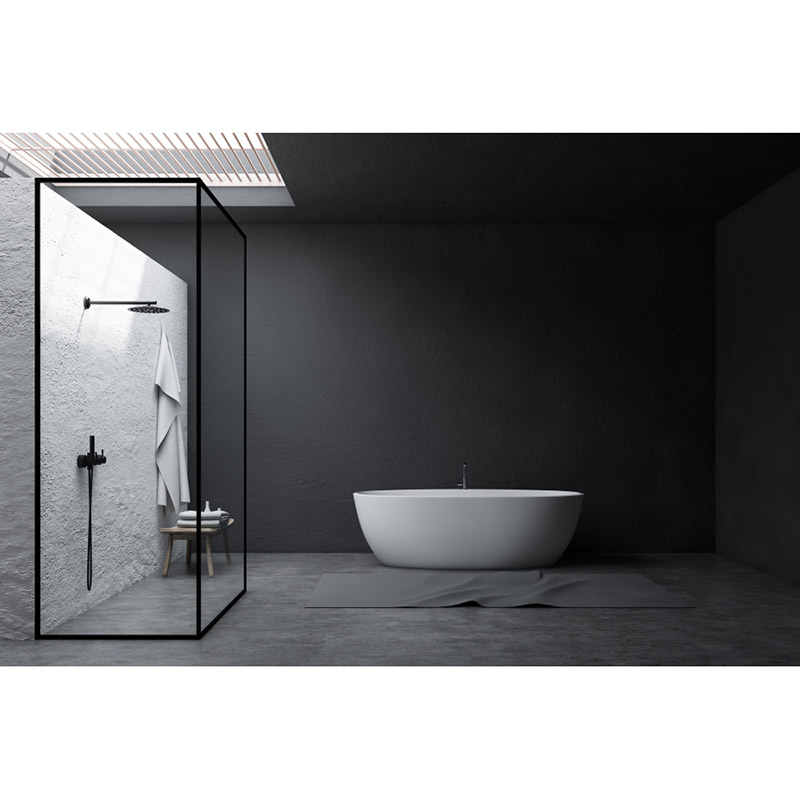 Transparent flat shower cabin glass